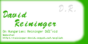 david reininger business card